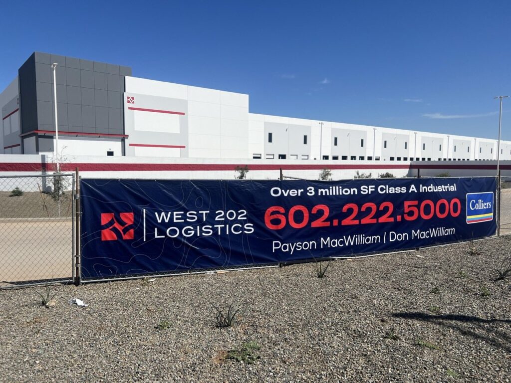 Fence banner at West 202 Logistics, fabricated and installed by Signs Up