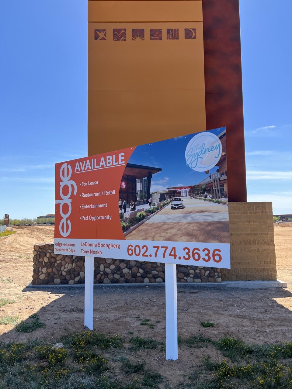 Post and panel leasing sign at The Sydney, fabricated and installed by Signs Up